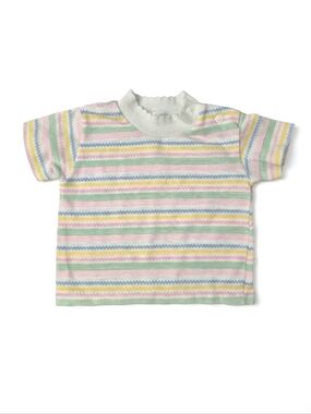 VTG 80s Toddletime JCPenney Pastel Striped Baby Tee 12M